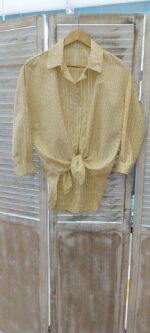 Πουκάμισο Oversized γραμμή κίτρινο - Image 3