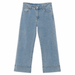 Παντελόνι Wide leg γραμμή  Ψηλόμεσο σχέδιο Light blue washed denim