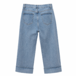 Παντελόνι Wide leg γραμμή  Ψηλόμεσο σχέδιο Light blue washed denim - Image 2