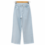 Παντελόνι Wide leg γραμμή παστέλ σιέλ