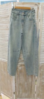 Παντελόνι Wide leg γραμμή  Light washed denim - Image 3