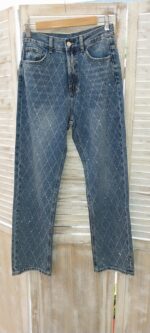 Παντελόνι  straight γραμμή  Ψηλόμεσο σχέδιο Blue washed denim - Image 3