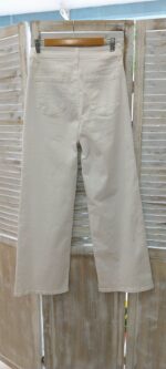 Παντελόνι  Wide leg γραμμή Ψηλόμεσο σχέδιο  με διπλό κούμπωμα στη μέση - Image 4