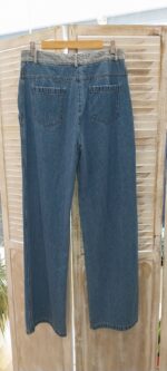 Παντελόνι  Wide leg γραμμή Ψηλόμεσο σχέδιο Contrast waistband λεπτομέρεια - Image 4